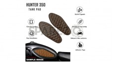 Royal Enfield Hunter 350 Genuine Leather Diamond Design Tank Pad Dark Brown D9 - SPAREZO